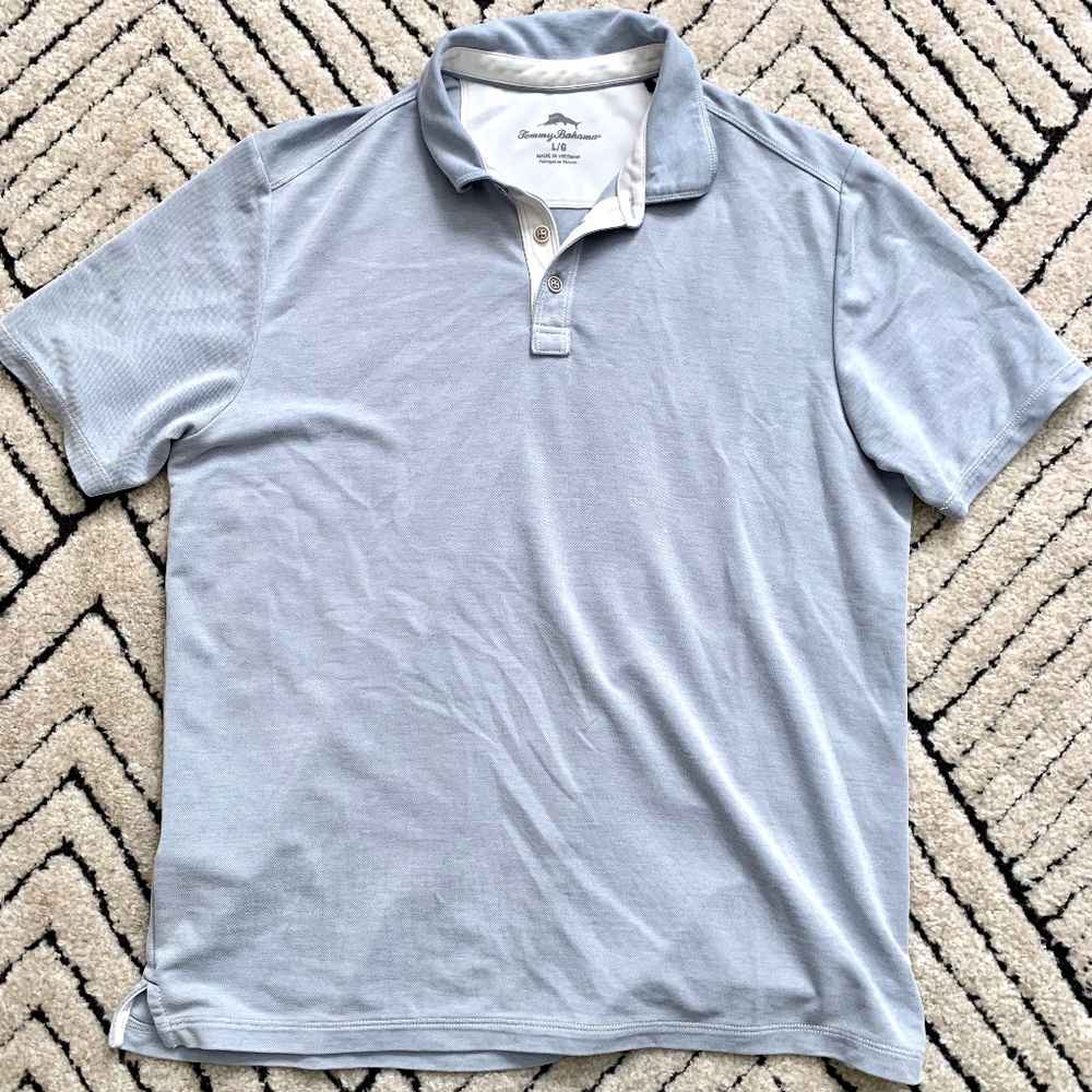 Men's L Tommy Bahama Light Blue Polo